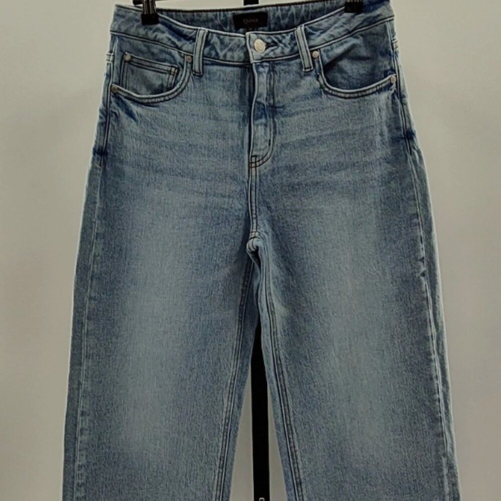 Quince Women Bella Stretch Relaxed Straight Jeans Cool Blue, Size 30